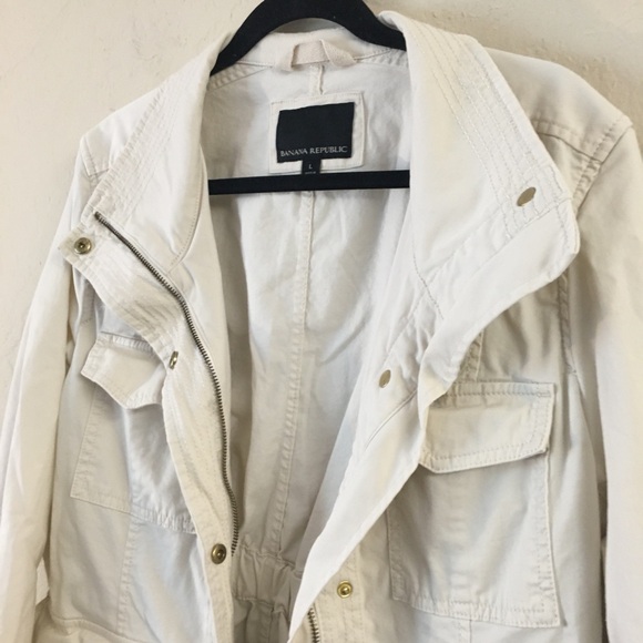 Banana Republic Cotton Utility Jacket Large White Casual Outdoors - Picture 3 of 11